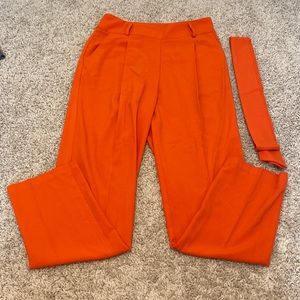Belted Orange Work Pants
